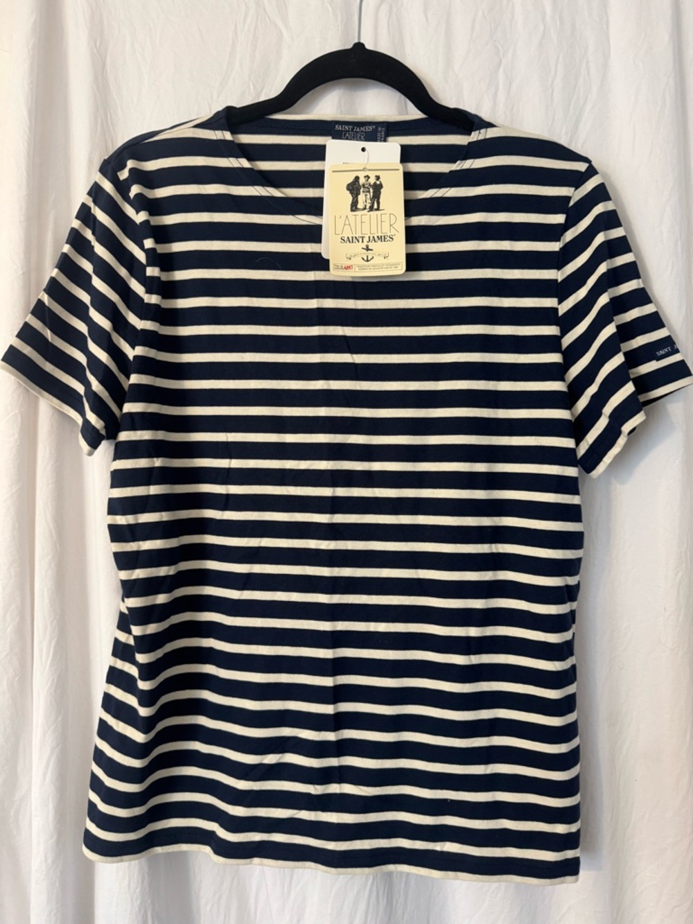 NWT Saint James L'Atelier Navy & White Striped Tee Breton. Made in France 🇫🇷